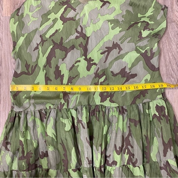 LYNN RITCHIE 100% Silk Camo Maxi dress Womens size S/M - Picture 12 of 15